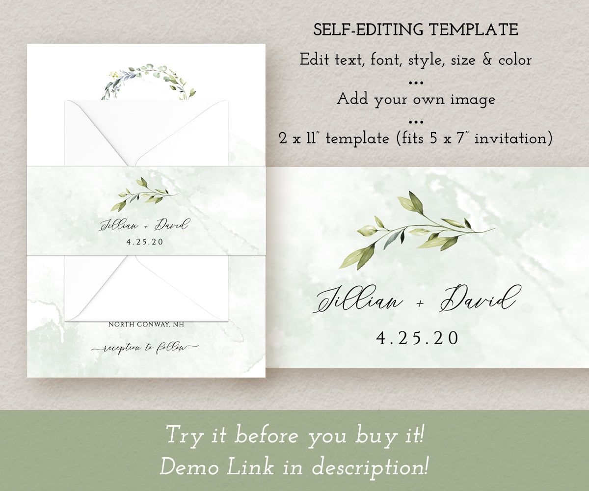 belly band invitation template