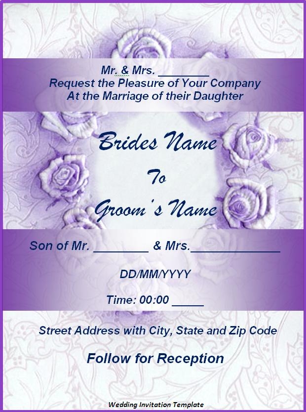 blank wedding invitation templates free