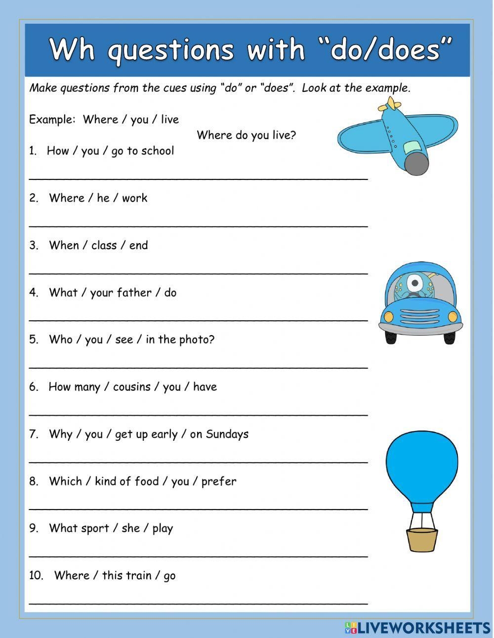 Wh Questions Worksheet Www englishsafari in Wh Questions 