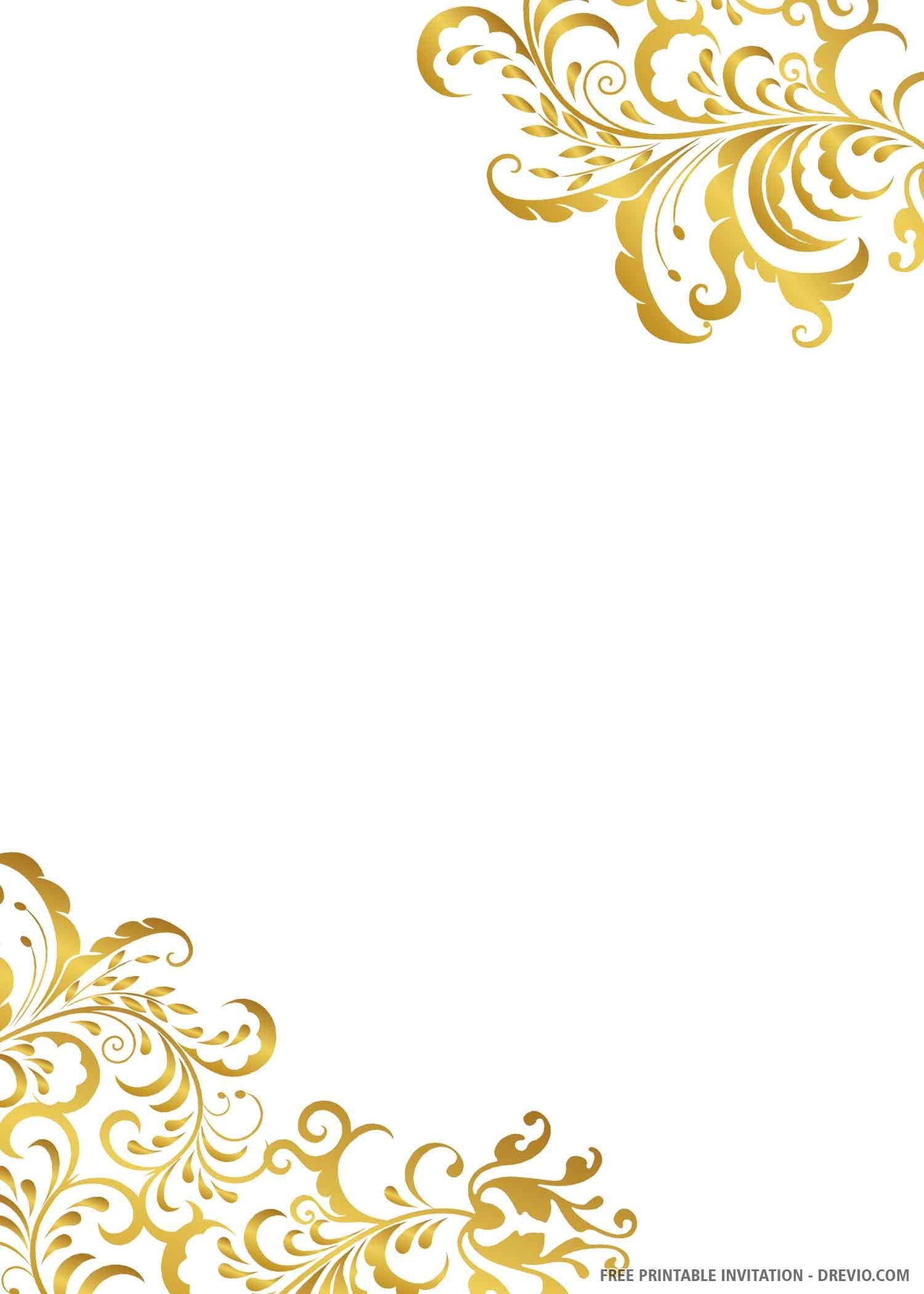 White And Gold Invitation Template
