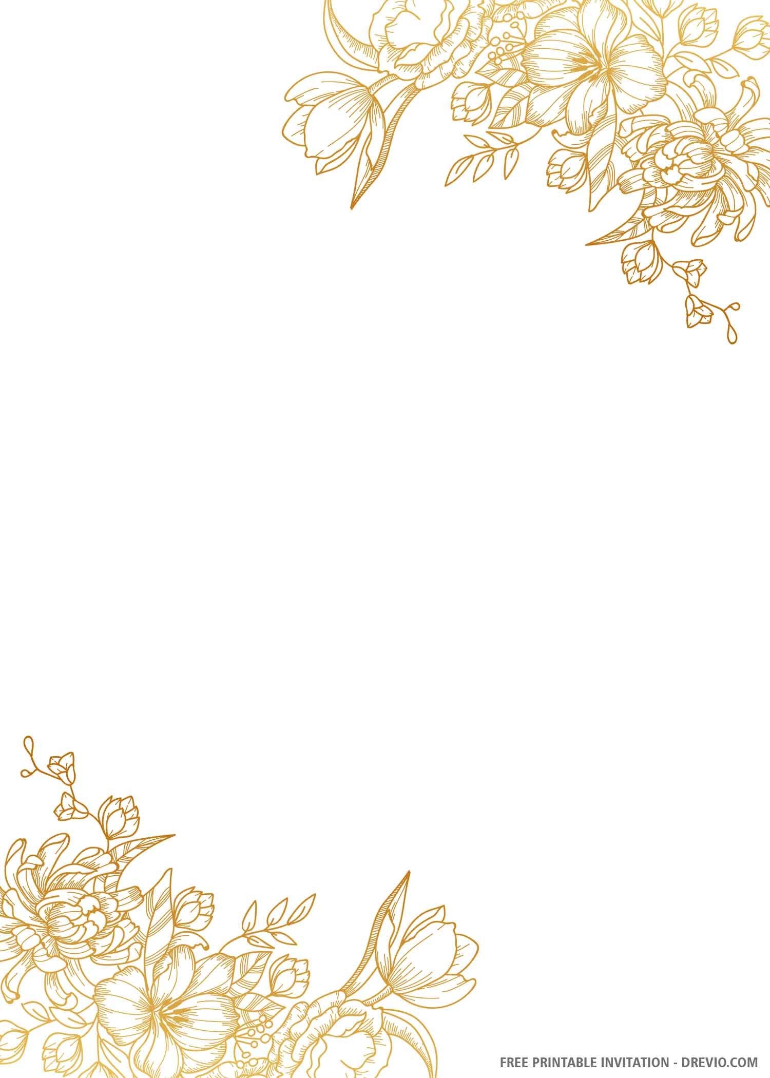 blank gold invitation templates