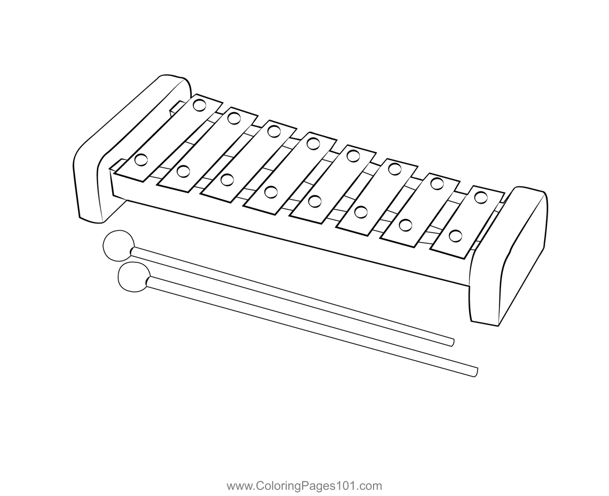 Wooden Xylophone Coloring Page For Kids Free Xylophone 48 OFF