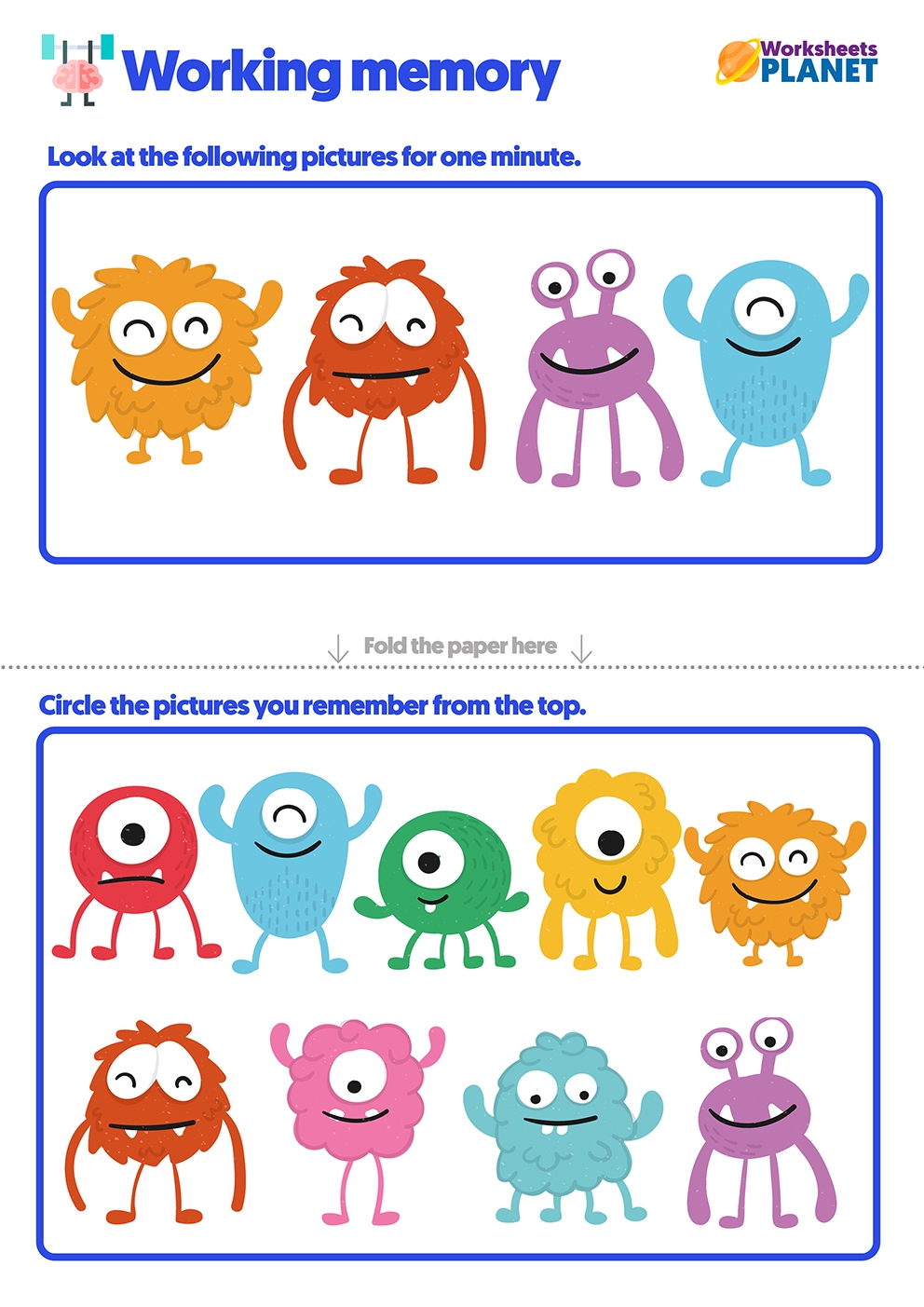 Working Memory Activity For Kids