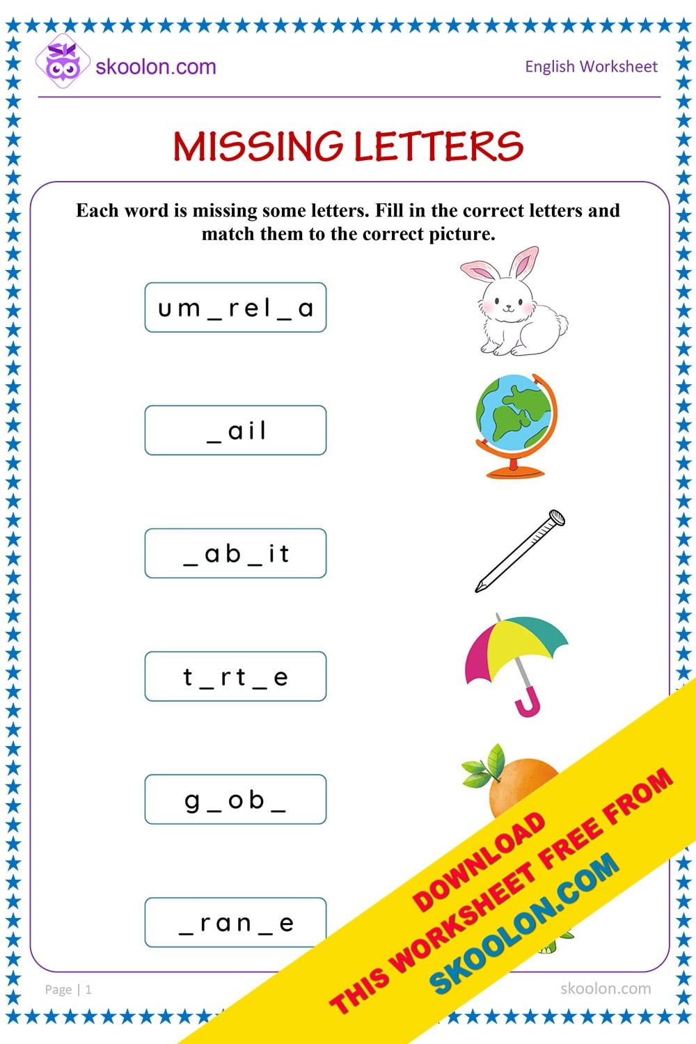 Worksheets For Kindergarten Missing Letters Infoupdate