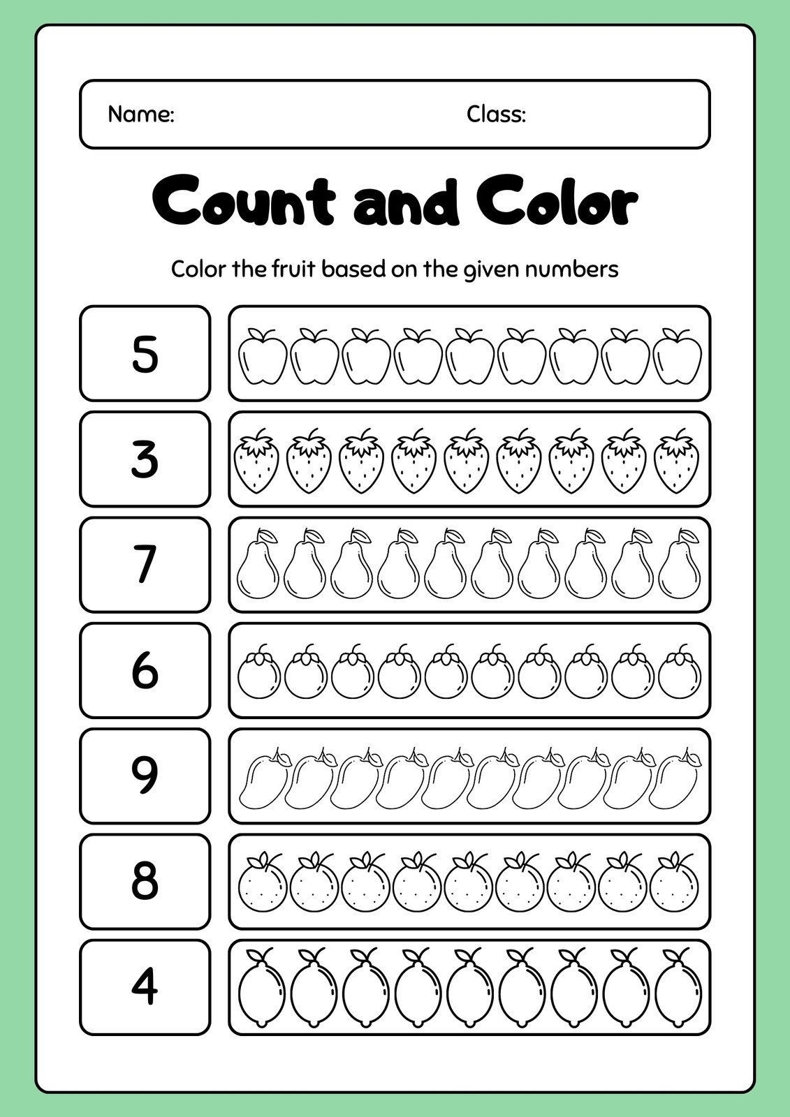 homework worksheets for kindergarten