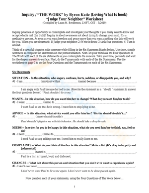 judge thy neighbor worksheet