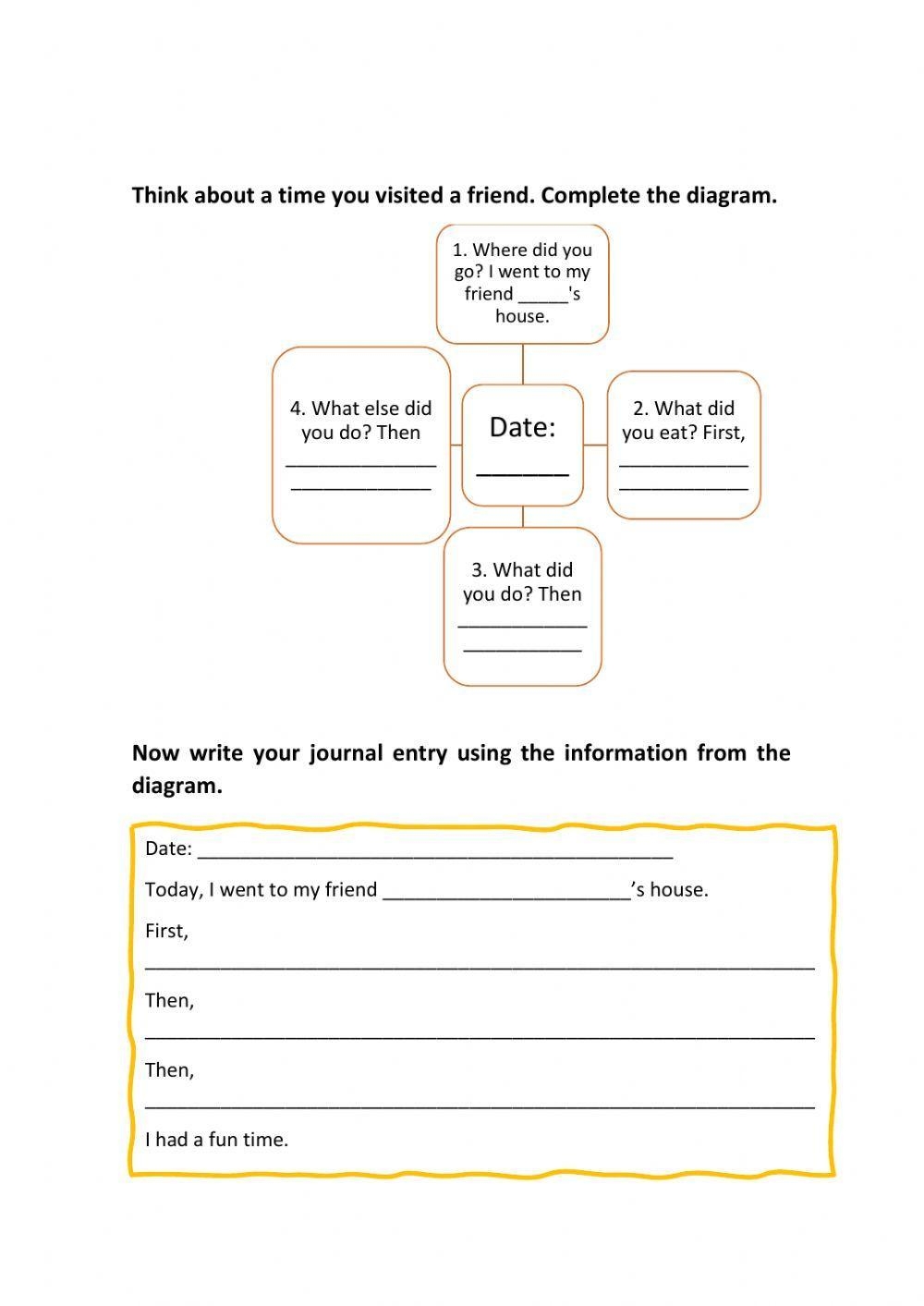 Writing A Journal Entry Worksheet Live Worksheets Worksheets Library