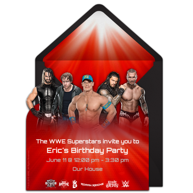 Wwe Invitation Template