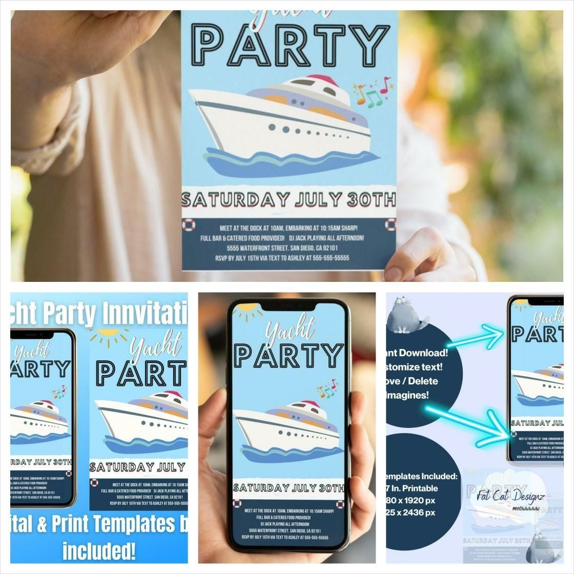 Yacht Party Boat Party Yacht Invitation Yacht Yacht Birthday 