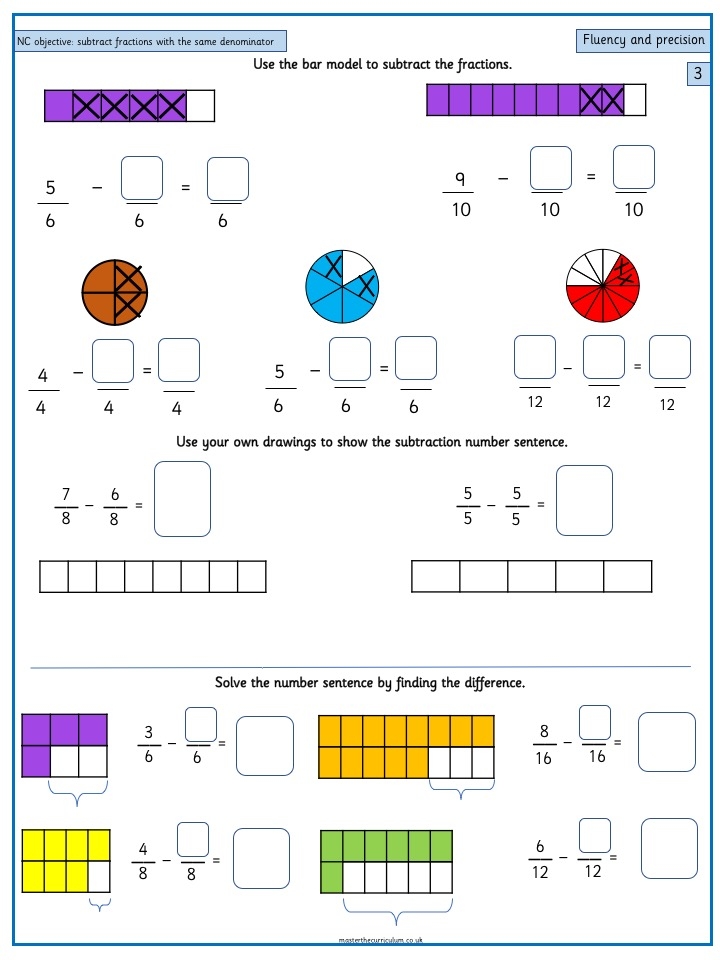 adding fractions with the same denominator worksheet