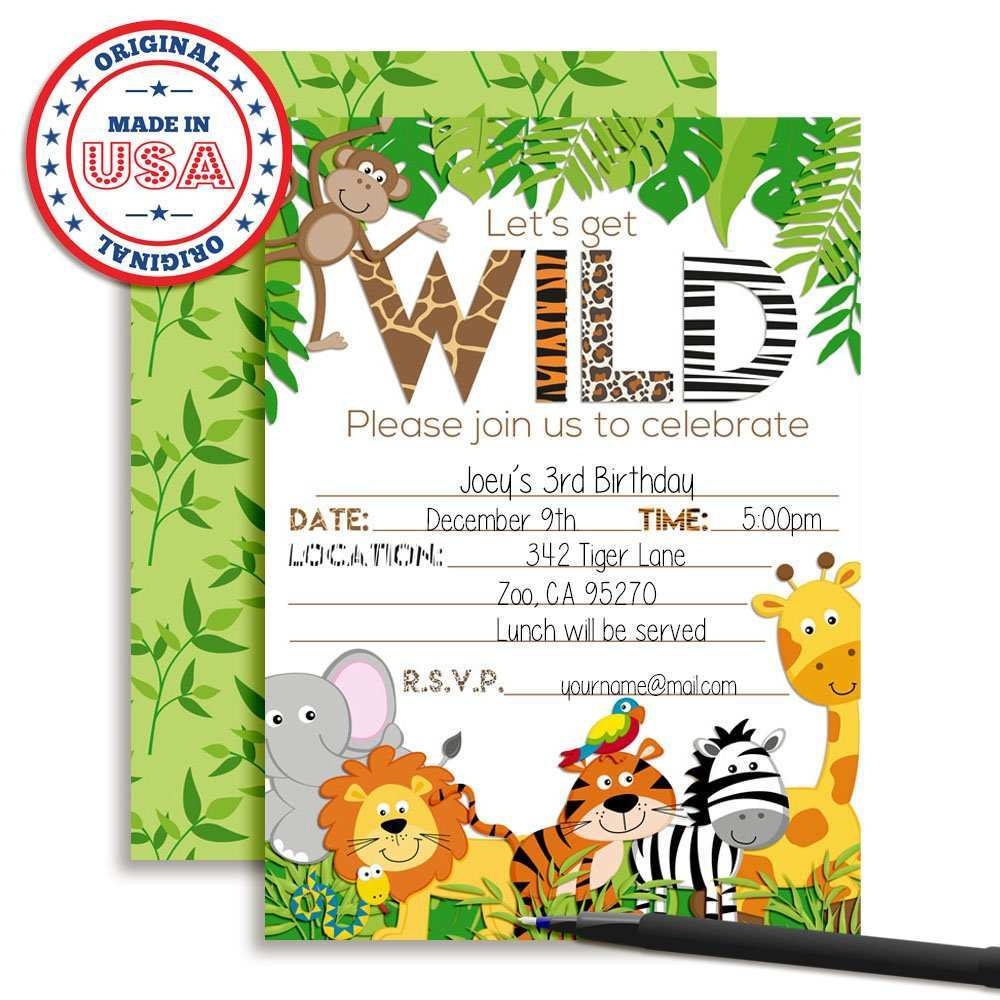 Zoo Animal Party Invitation Template Cards Design Templates