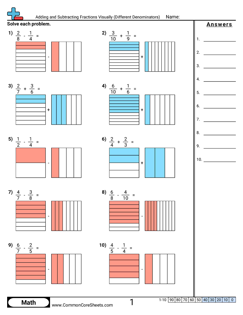 subtracting fractions worksheet subtracting fractions worksheet
