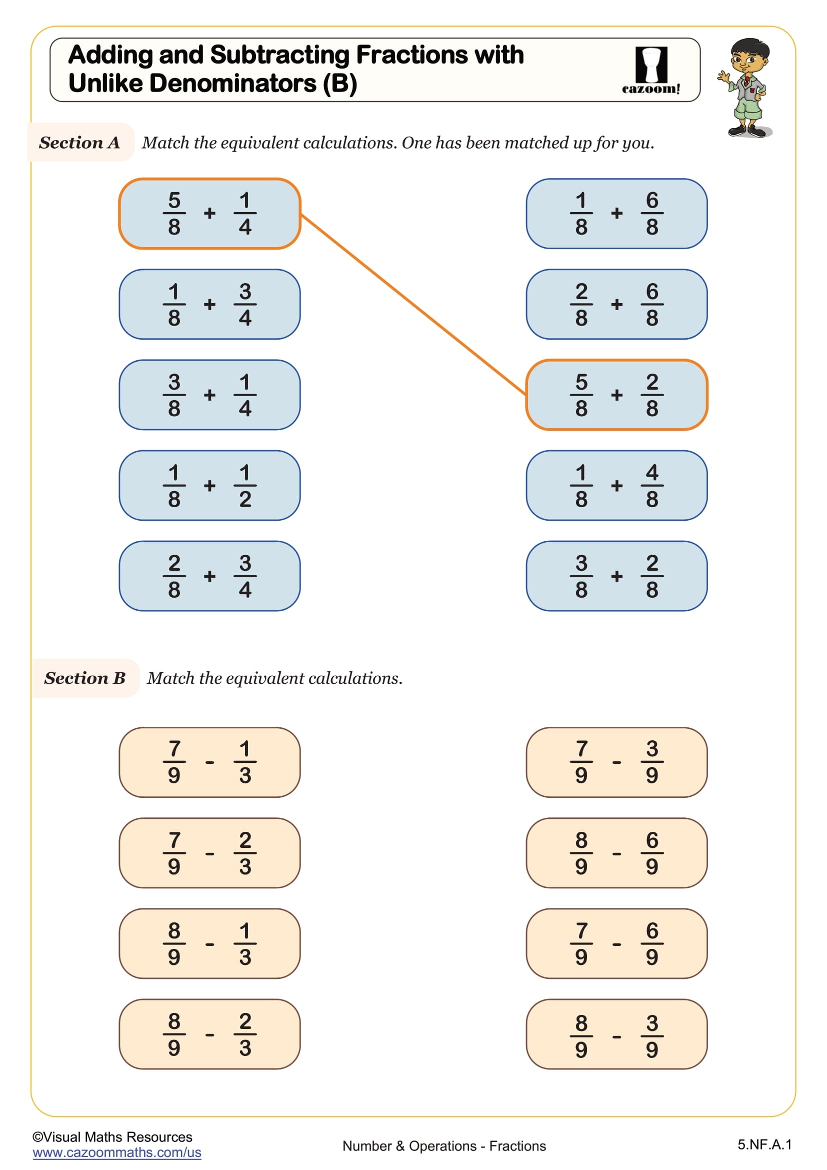Adding And Subtracting Fractions With Unlike Denominators B Worksheet Fun And Engaging 5th Grade Number And Operations Worksheet Adding And Subtracting Fractions With Unlike Denominators B Worksheet Fun And Engaging 5th Grade Number And Operations Worksheet