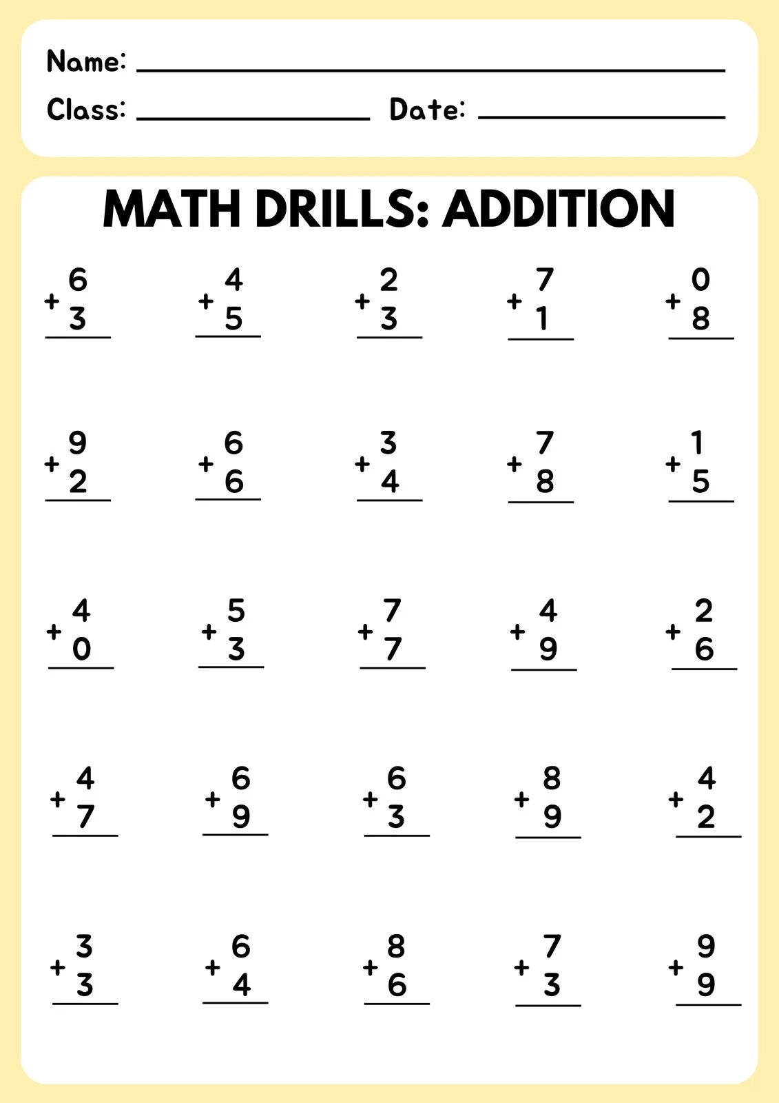Free 1st Grade Math Worksheet Templates To Customize Canva