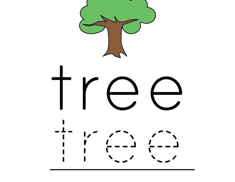 Free Preschool Tree Spelling Worksheet