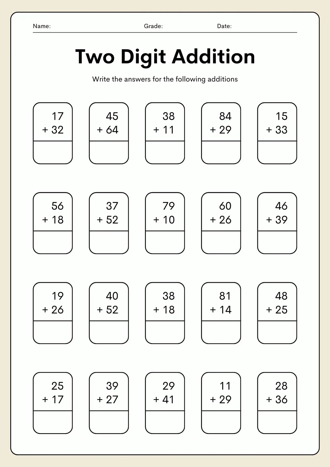 Page 4 Free Printable Customizable Math Worksheets Canva
